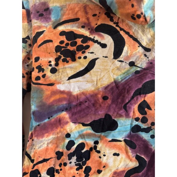 Shana K Tie-Dye Multicolor 100% Cotton Zip-Up Hoodie XL Made In India - Picture 4 of 4